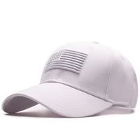 Gorra de Béisbol con Bordado 3D en Relieve Monocromático Personalizada de Fábrica, Gorras de Perfil Bajo con Bandera Americana para Hombre