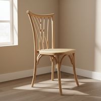 Chaise de salle à manger contemporaine en bois massif avec dossier, pour la maison, l'hôtel, l'extérieur et les mariages