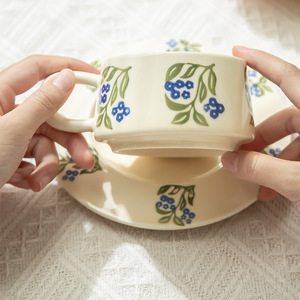 Juego de Taza y Platillo de Cerámica con Diseño de Limón y Decoración Subesmaltada para Uso Doméstico y Regalos, Primavera 2025, Origen Chaozhou - Product Image 2