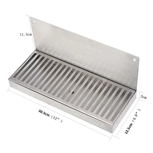 Stainless Steel Wall Mounted Beer <strong>Drip</strong> <strong>Tray</strong> with Drain Hole for Beer Coffee Beverage Dispenser Homebrew <strong>Bar</strong> Tool - Product Image 2
