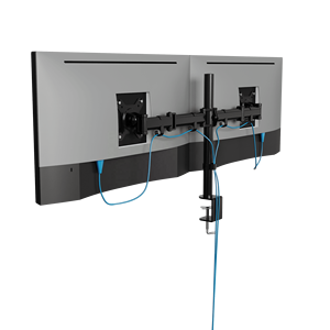 <span class=keywords><strong>Bras</strong></span> de moniteur double V-mount entièrement réglable en aluminium pour bureau, écrans de 27 pouces, inclinaison à 90 degrés, rotation à 360 degrés, VESA 75/100 - Product Image 6