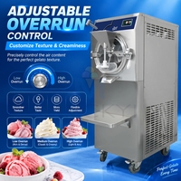 Machine à fabriquer la crème glacée dure 56L/H avec contrôle des excédents, grande capacité, pour la production de gelato italien en lots, avec certification CE
