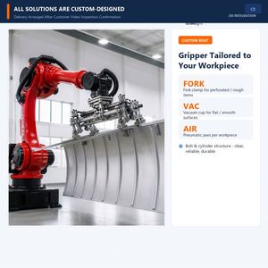 BORUNTE Bras robotisé industriel 6 axes robuste 100 kg BRTIRUS3511A avec pince à fourche personnalisée pour palettisation de marchandises volumineuses - Product Image 2