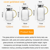 Ensemble de carafes à eau froide en verre borosilicate à rayures verticales, design minimaliste, pour service domestique et théière à fleurs