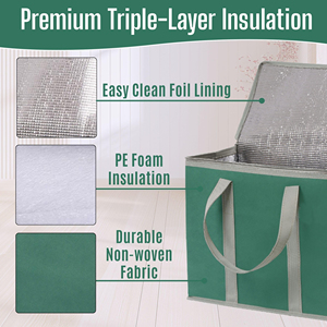 Bolsa Térmica Plegable Grande, Paquete de 2, Bolsas Aisladas para Entrega de Alimentos - Product Image 3