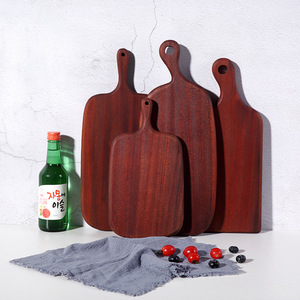 Solid Wood Sapele Steak <b>Plate</b> Rectangle Wooden Tray For Party Hotel Coffee Tea - Product Image 3