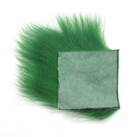Bahan Ikat Umpan Parachute Fly 6X6CM, Bulu Kambing Mini Bucktail, Jig Streamer, Patch Bulu untuk Ikat Umpan