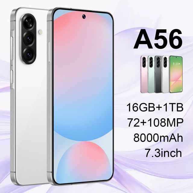 Wholesale Mobibe A56 5G Smartphone Unlocked Dual SIM 512GB ROM 8000mAh Battery 120Hz Refresh Rate 65W Quick Charge