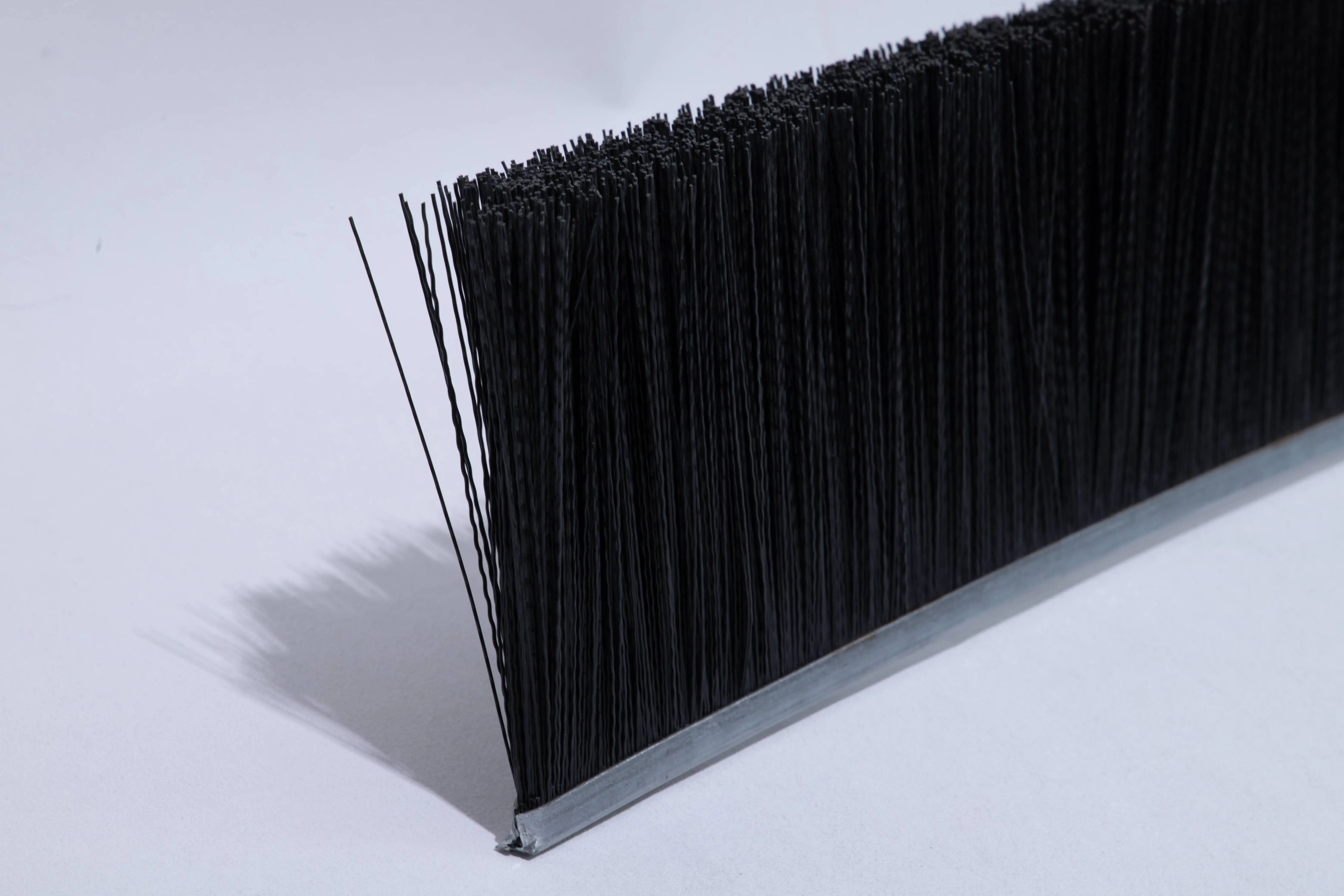 rigid or metal nylon bristle flexible strip brush industrial steel straight strip brushes