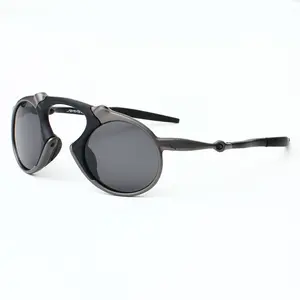 Alla moda Design rotondo in metallo con struttura in stile retrò con lenti polarizzate colorate occhiali da sole