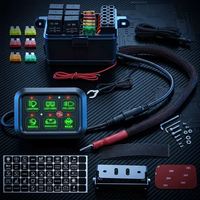Panneau de commande 6 interrupteurs avec capteur de gradation automatique, double relais 30A, système de contrôle de circuit électrique 80A pour 4x4, tout-terrain, marine, camping-car