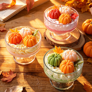 Vela Aromática con Aroma a Calabaza en Vaso de Vidrio Esmerilado, Decoración de Escritorio para Halloween con Ambiente Otoñal - Product Image 2