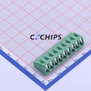 JL500-50009GT1 Screw Terminal Block Through hole Component (THT),P=5mm Connector 1x9P 5mm Green Through Hole - Product Image 2