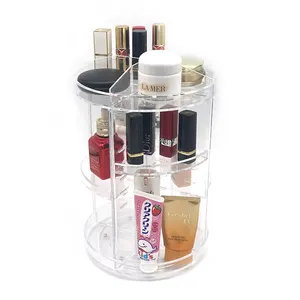 Newest selling Adjustable multi-function acrylic spinning cosmetic storage 360 rotating makeup organizer