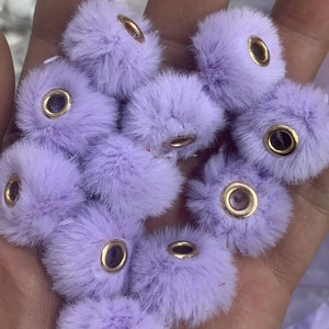 Imitation Mink Fur Pom Pom Beads 20mm <b>Spacer</b> Beads For DIY Jewelry Keychains Pendants Craft Supplies - Product Image 2