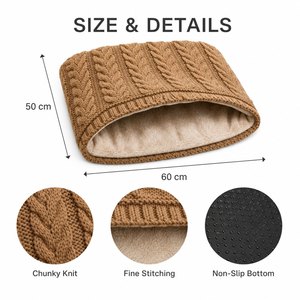Saco de Dormir Tejido para Gatos y Perros Pequeños, Calmante, Lavable a Máquina, Cómodo, Autocalentable, Antideslizante - Product Image 4