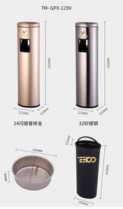 Cenicero clásico de acero inoxidable con cubo de basura de cigarrillos al aire libre para uso en hoteles y restaurantes - Product Image 5