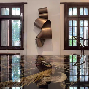 <span class=keywords><strong>Art</strong></span> Deco muro di metallo sculture <span class=keywords><strong>Creative</strong></span> decorazione d'interni appendere ornamenti per soggiorno sfondo elegante pendente arte della parete - Product Image 4