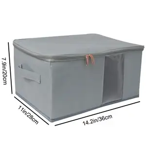 600D Oxford Heavy Duty Langlebige Kleidung Aufbewahrung tasche Box Container Bins Garderobe Organizer Aufbewahrung Organizer Taschen mit PVC-Fenster