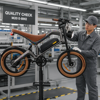 Vélo électrique à gros pneus M20, 48V 15.6Ah, VTT tout-terrain, 7 vitesses, USA, UK, UE, vente en gros, stock disponible, OEM, ODM