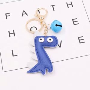 Creative Dinosaur PU Leather Keychain Cute Bag Pendant Bell Charm Car <b>Key</b> <b>Ring</b> Cross Border Gift - Product Image 4