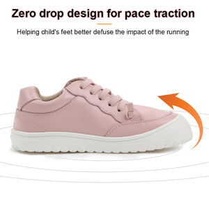 Chaussures décontractées ergonomiques minimalistes pour enfants en cuir respirant confortable avec collection de créateurs à coupe large - Product Image 4
