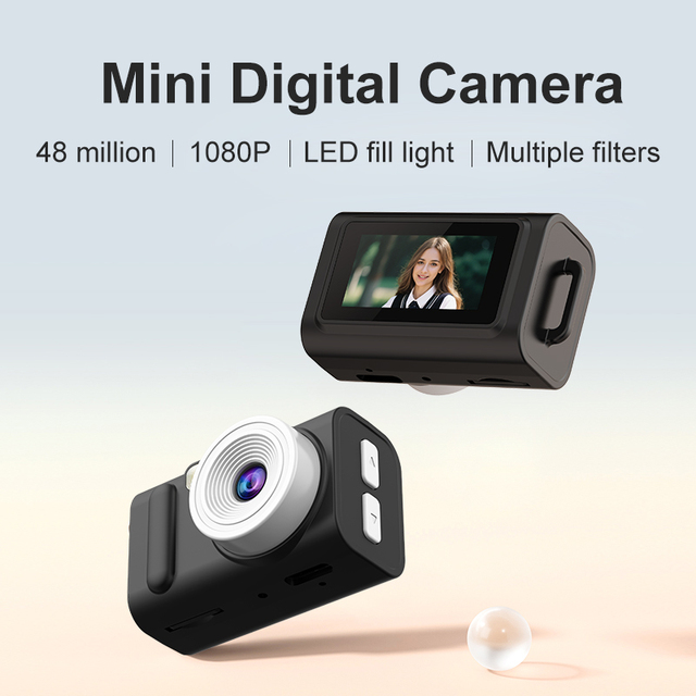 Exquisite Small Thumb-Sized 0.96-Inch Portable Sports Camera Retro Design with Imaging Sensor for Student Campus Use