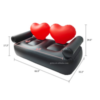 Dossier en forme de cœur personnalisé canapé gonflable de camping à usage intensif chaise longue à air de salon double canapé gonflable