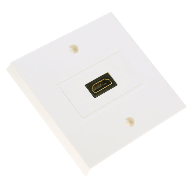 180D Dual Port HDMI2.0 Gold Plated Connectors UK 86x86 ABS Metal Face Plate White HD Video Adapter for Home Office Hotel AV