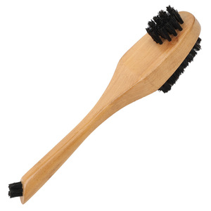 Cepillo de madera para zapatos con cerdas de pelo de cerdo, herramienta de limpieza de doble cara para uso doméstico - Product Image 4