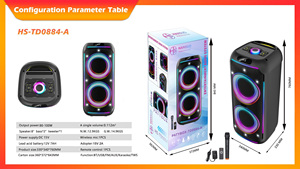 Altavoz de caja de sonido portátil dual de 8 pulgadas nuevo original con iluminación LED RGB para uso doméstico - Product Image 5