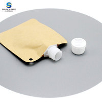Sachet d'emballage personnalisé en papier kraft compostable et biodégradable, autoportant avec bec verseur