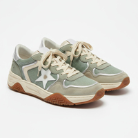 Cuir PU microfibre gaufré Cross Star, matériau résistant à l'abrasion pour les empeignes de chaussures