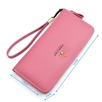 Dompet Panjang Kulit PU Premium untuk Wanita Tas Ponsel Clutch Mewah Dompet Ritsleting Kapasitas Besar Tali Pergelangan Tangan Multi-Fungsi