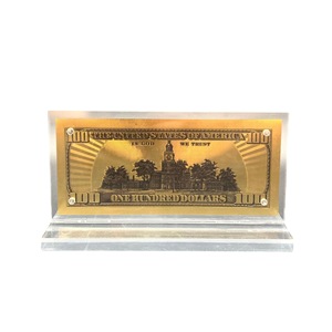 Support d'affichage de billets de banque en acrylique personnalisé en usine avec feuille d'or en forme de T pour billets de banque en dollars américains, souvenir, cadeau, affichage - Product Image 1