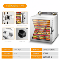 Digitale elektrische dehydrator van roestvrij staal met 20 trays voor het verwerken van frieten, fruit en groenten - 220V/110V