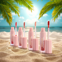Lápiz labial de terciopelo mate con logotipo personalizable, brillo de labios líquido desnudo, resistente al agua brillo de labios, brillo de labios rosa y marrón personalizado