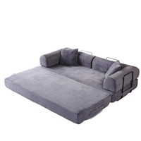 Canapé-lit pliant multifonctionnel pour trois personnes, design moderne pour petit appartement, revêtement en velours côtelé, rembourrage haute densité, amovible et lavable