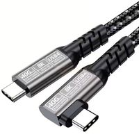Câble de données à charge rapide en nylon USB type-c à type-c Connecteur rotatif à 180 degrés Longueur de 2m pour téléphone portable et écouteurs