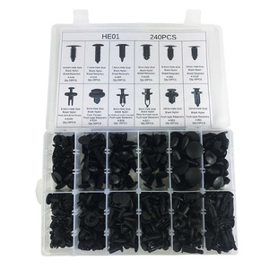 HE01 Automotive Plastic Expansion Clips 240Pcs Black <b>Nylon</b> <b>Screw</b> Retainers For Fender Trunk Repair - Product Image 2