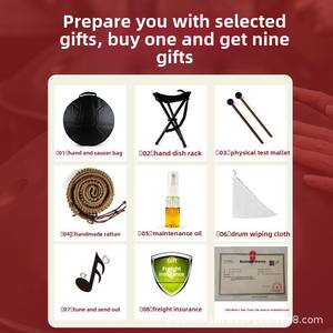 Tambor Handpan de grado profesional <span class=keywords><strong>440</strong></span> <span class=keywords><strong>Hz</strong></span> <span class=keywords><strong>432</strong></span> <span class=keywords><strong>Hz</strong></span> Tambor de lengua de acero etéreo Herramienta de disco forjado <span class=keywords><strong>a</strong></span> mano - Product Image 2