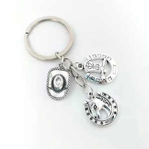 Accessori MOQ, serie cowboy western americano, cappello e stivali da cavallo, portachiavi in lega di zinco, come regalo per amici - Product Image 2