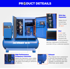 Compresores Industriales Rotatorios de 7.5kw 10HP con Enfriamiento por Aire, Compresores de Aire Silenciosos, Compresor de Aire de Tornillo - Product Image 5