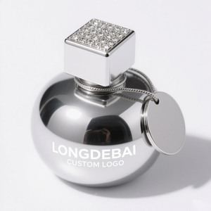 New Electroplating <b>Perfume</b> <b>Bottle</b> 30ml 50ml 100ml Round <b>Perfume</b> Glass <b>Bottle</b> with Metal Cap Custom logo Gold <b>Perfume</b> <b>Bottle</b> - Product Image 2