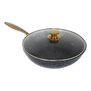 <span class=keywords><strong>Wok</strong></span> antiadherente de acero al carbono fácil de limpiar duradero de gran capacidad de 26cm de alta calidad con mango largo - Product Image 2