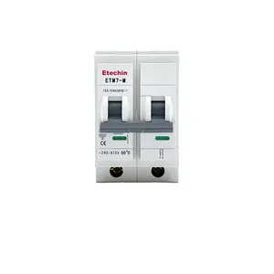 ETM7 MCB Miniature circuit breaker 2p 6KA 10KA Kema 6 10 16 20 25 32 40 50 63 a plug in with high quality