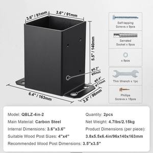 Connecteur <span class=keywords><strong>de</strong></span> base <span class=keywords><strong>de</strong></span> <span class=keywords><strong>poteau</strong></span> 4x4 en acier galvanisé pour <span class=keywords><strong>fixation</strong></span> <span class=keywords><strong>de</strong></span> cadre en <span class=keywords><strong>bois</strong></span> extérieur, support <span class=keywords><strong>de</strong></span> base – Approvisionnement direct usine - Product Image 6