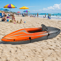 Kayak de pêche gonflable portable haute performance en PVC pour la navigation sur lac et rivière et le surf, 1 personne
