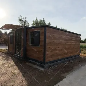 可移动预制小木屋易组装Casas钢结构钢化玻璃现代模块化折叠屋