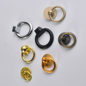 Antique Round Single Hole Drawer Handles Zinc Alloy Traditional Style Wardrobe Cabinet Ring Pulls Durable Plated Finish - Product Image 4